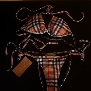 Burberry Plaid Bikini with Red and Black Accents